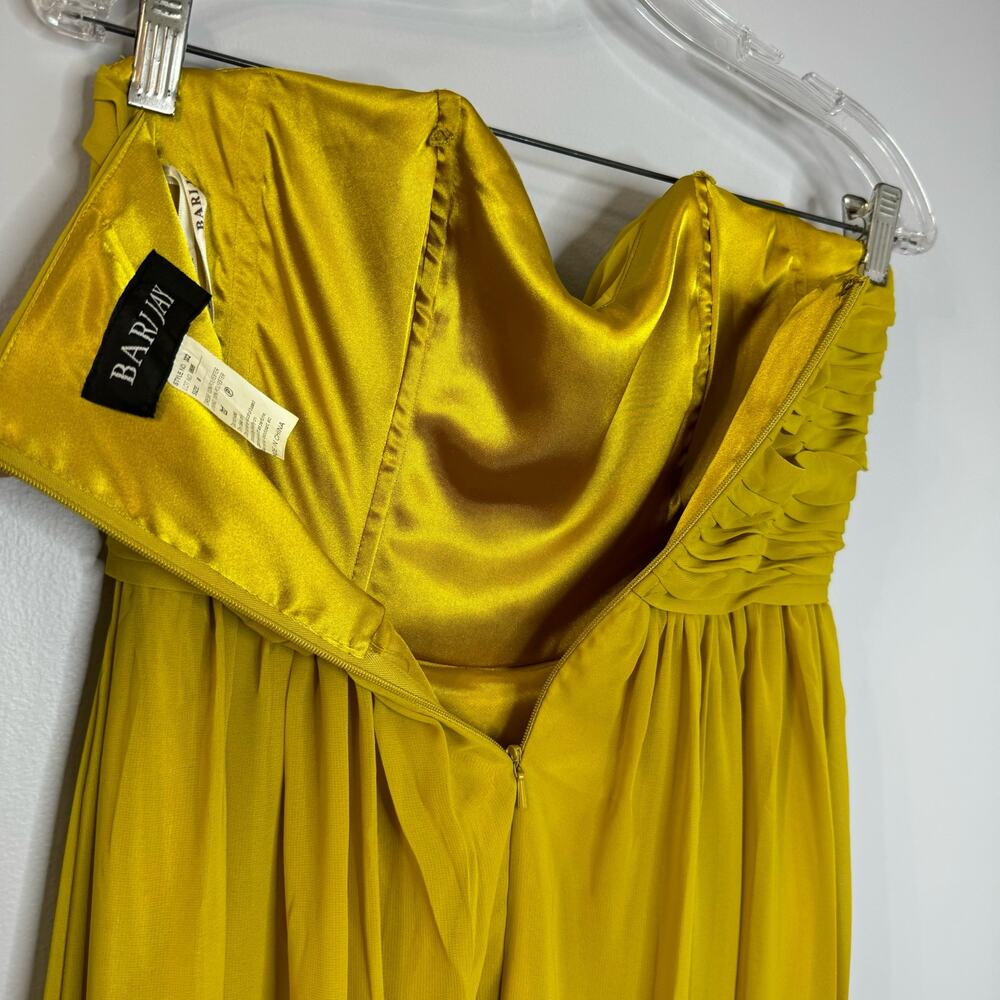 Bari Jay Bella Chiffon Sweetheart Bust Bridesmaid Maxi Dress Mustard - Picture 10 of 12